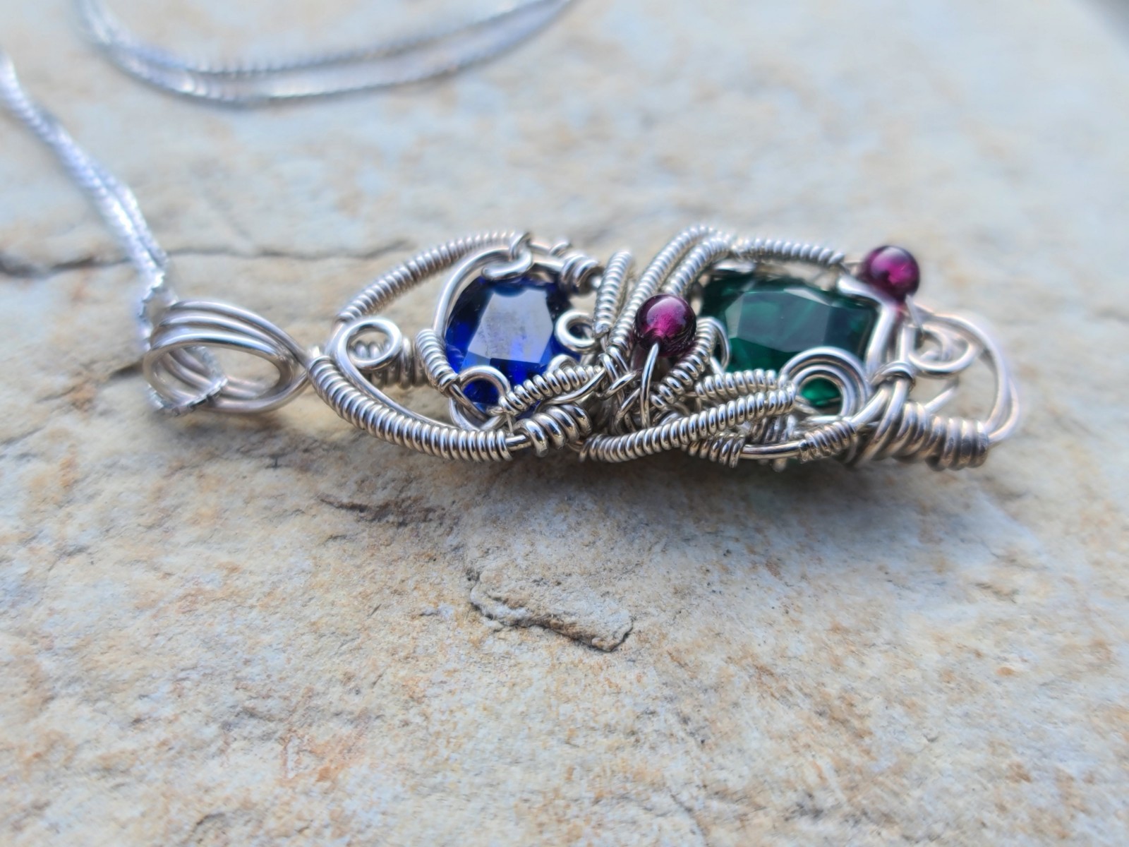 Sterling 925 Solid Silver Crafted Silver Wire Pen… - image 3