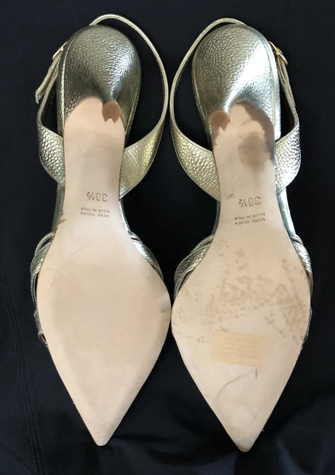 Mary Norton Gold And Rhinestone Embellished Stilettos Size 38.5 - Image 4 of 4
