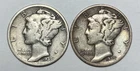 1939-D and 1939-S 10C Mercury Dimes 90% Silver