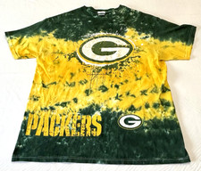 Green Bay Packers NFL Tie-Dye T-Shirt XL Vintage Look Distressed Logo Tee