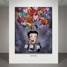 Banksy Balloon-Betty Boop pop art, tela, vetro acrilico quadro arte immagine