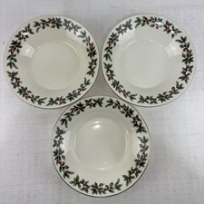 Baum Bros. Formalities Holly Collection Christmas Soup Bowls Set Of 3