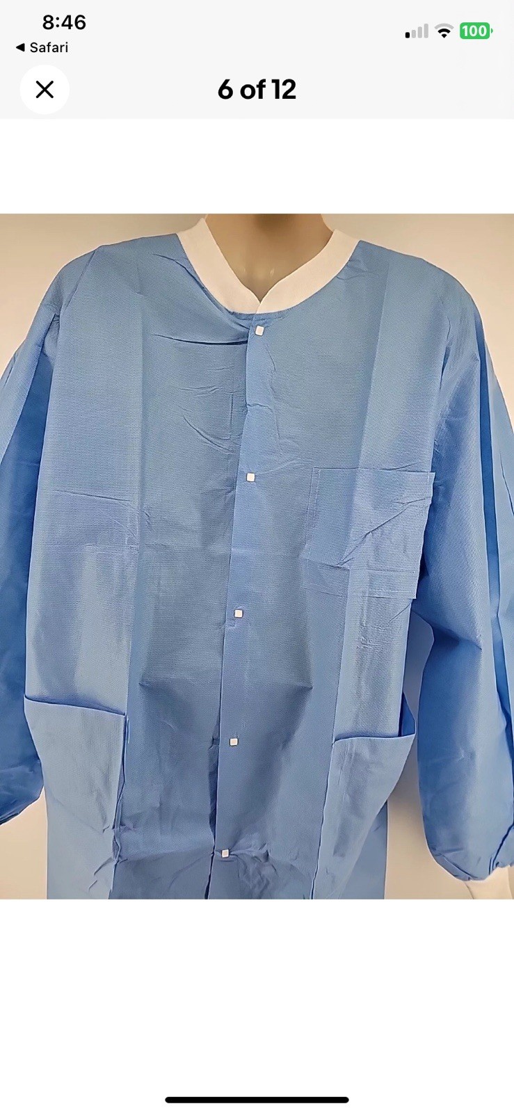 Kimtech Lab Coats A8 Certified Knit Cuffs 10034 Case of 25 Blue 2XL