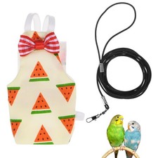 1-Pack Bird Diapers with 6.6 ft Leash Reusable Pet Parrot Nappy Red, S