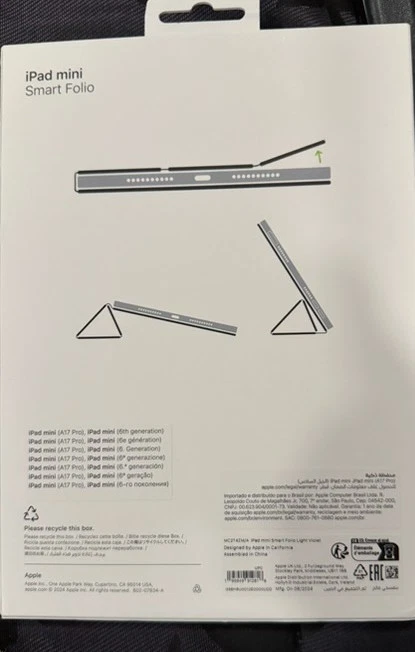 New Apple - Smart Folio for 2024 iPad mini 7 (A17 Pro) Light Violet - Image 3 of 4