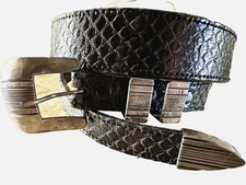 Vintage Navajo Sampson Werito Sterling Ranger Set Leather Belt