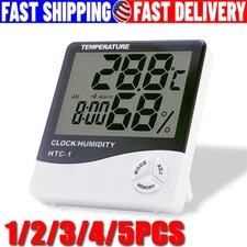 Thermometer Indoor Digital LCD Hygrometer Temperature Humidity Meter Alarm Clock