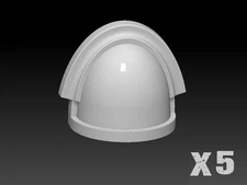 Shoulder Pads Basic Veteran Smooth  (x5) - compatible w 40k space marine