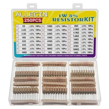 25 Values 1W Carbon Film Resistor Kit from 1 Ohm to 1M 1 Watt 5%