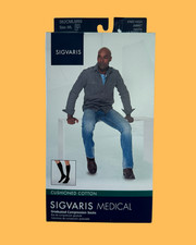 Sigvaris Graduated Compression Socks 362CLSM00 Sz:LS 20-30mmHg White Knee High