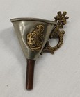 Small Vintage Mixed Metal Funnel Antique Perfume Lion Coat of Arms — photo 1