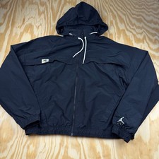 Jordan Jumpman Nike Mens Black Full Zip Windbreaker Jacket Hooded DA7172-010 M