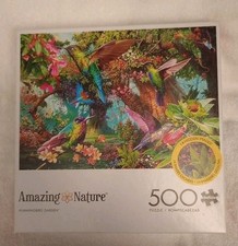 Amazing Nature Hummingbird Garden 500 Piece Puzzle by Buffalo Hidden Images NEW 