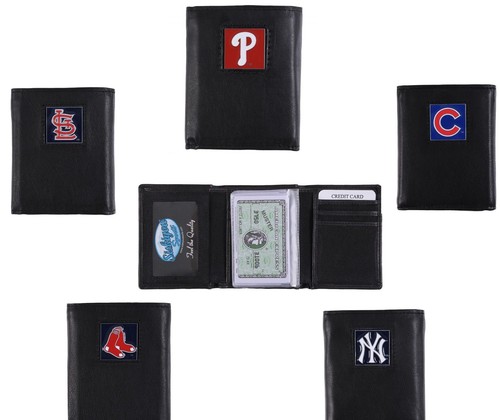 MLB LEATHER WALLET ASSORTED TEAMS NEW IN GIFT BOX CHOOSE YOUR TEAM - Picture 3 of 21