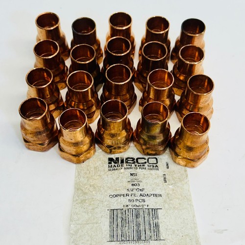 20 PCS  1/2" C X F 1/2" FNPT COPPER FEMALE ADAPTER FITTING