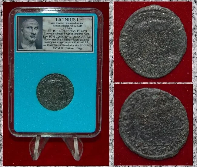 Ancient Roman Empire Coin LICINIUS I Genius With Patera Large Follis