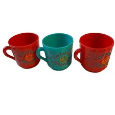 Disney ELENA AVALOR Pretend Play Royal Palace Folk Art Tea Set Cups Lot Of 3