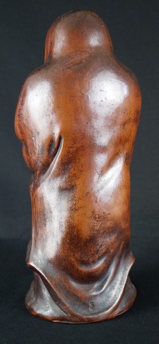 Japanische Bodhidharma Daruma Figur Bizen Keramik Statue Figurine 4432 - Picture 3 of 11