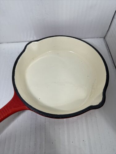 Heuck Classics Porcelain Enamel Cast Iron Pan Skillet ~6 1/2” Red - Picture 3 of 4