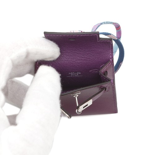 HERMES Kelly Twilly Bag Charm Tadelakt Leather Anemone - Imagen 5 de 8