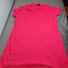 Hot Pink Distinctive Collections 3X Womens Short Sleeve V-Neck Dress