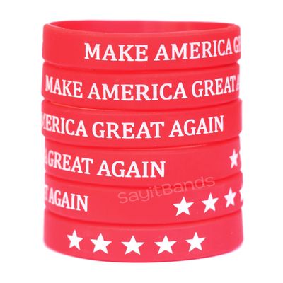 Set of Make America Great Again Wristbands - Trump Support Band Bracelet Lot