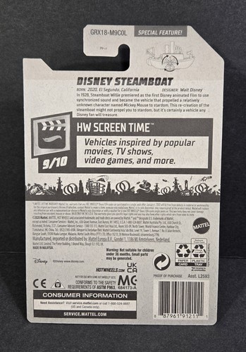 2022 Hot Wheels HW Screen Time 3/10 Disney Steamboat Mickey Mouse - Picture 6 of 6