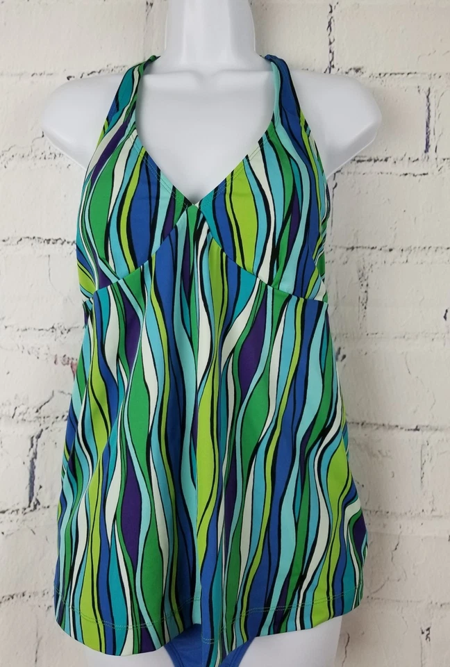 Old Navy Maternity Swimwear 2 Piece Tankini Set Small Halter Molded Cups  - Image 2 of 4