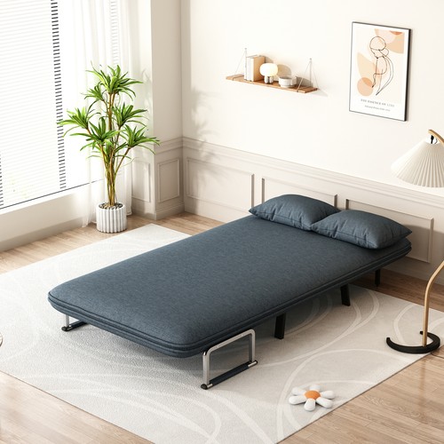 39?? Convertible Chair Bed, Tri-Fold Sofa Bed with Adjustable Backrest & Pillow, - Picture 2 of 12