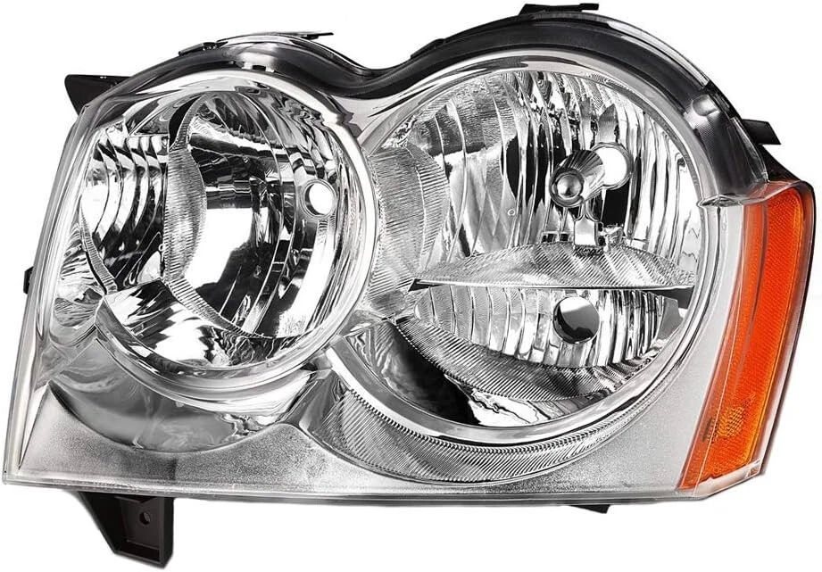Headlights For Jeep Grand Cherokee 2005 2006 2007 Chrome Halogen Pair Foto 3 de 4