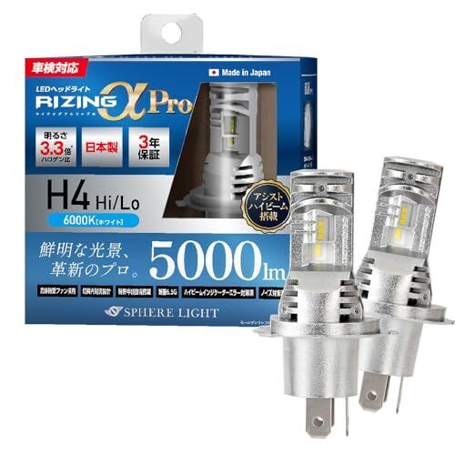 Sphere Light RIZINGα Pro H4 Hi/Lo LED Headlight 6000K White Sphere Light RIZINGα Pro H4 Hi/Lo LED Headlight 6000K White
