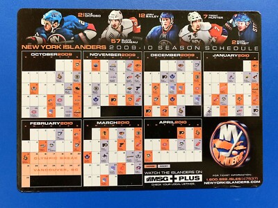 2009-10 NEW YORK ISLANDERS MAGNET SCHEDULE SKED - MSG + PLUS | eBay