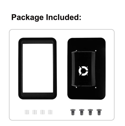 Coque noire officielle écran tactile Raspberry Pi 4 pour écran LCD 7 pouces - Photo 3/6
