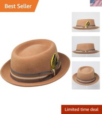 Handmade Water-Resistant Porkpie Hat - Stylish Travel Companion for Men