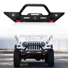 Vijay For 1997-2006 Jeep Wrangler Tj Front Bumper Black W Led Lightsd-rings Vijay For 1997-2006 Jeep Wrangler Tj Front Bumper Black W Led Lightsd-rings