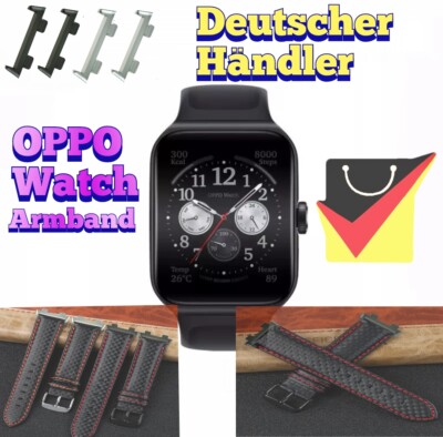 Karbon / Echtleder Uhrenarmband für Oppo Watch 3 / 46mm / 2 46mm band strap