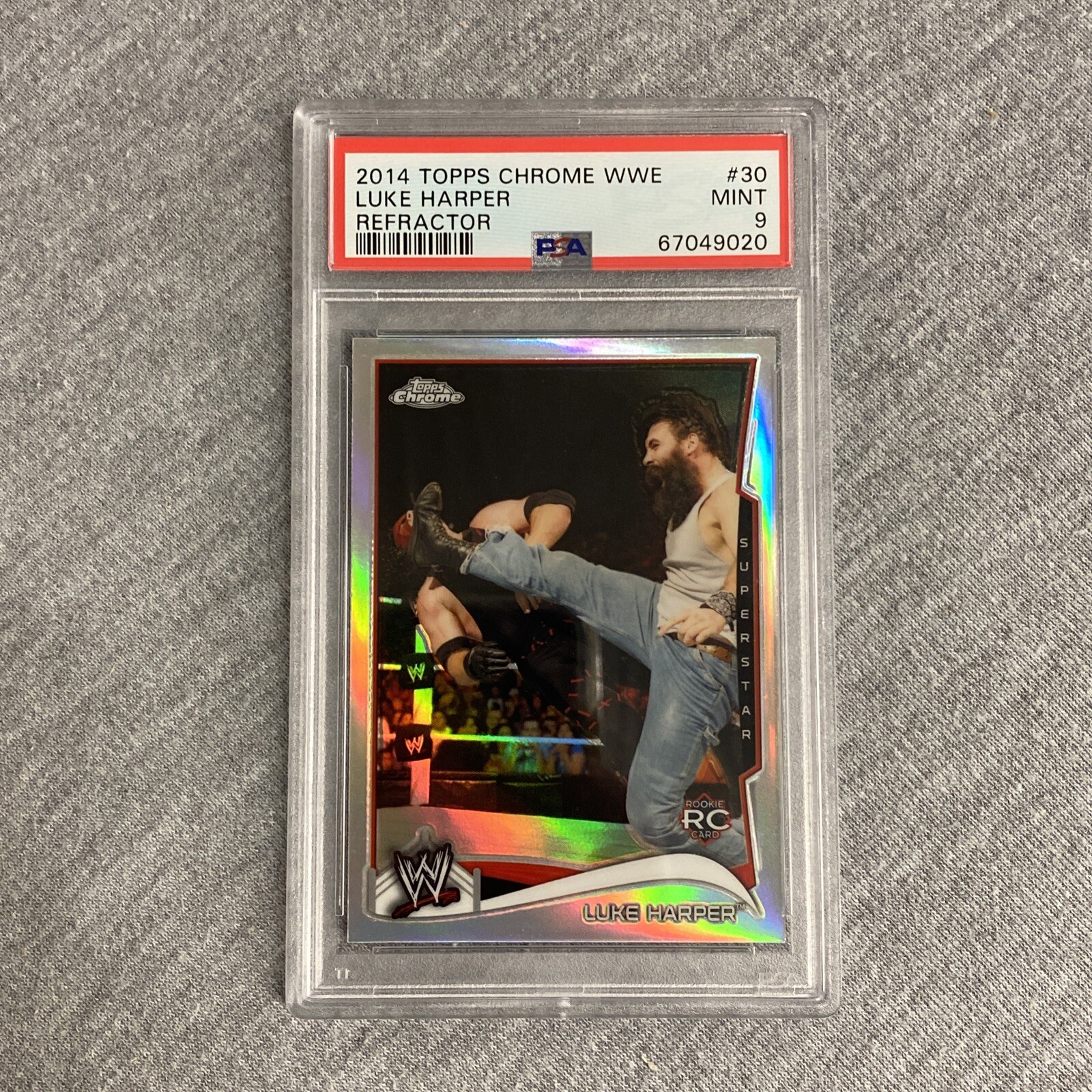 2014 Topps Chrome WWE #30 Luke Harper Refractor PSA 9