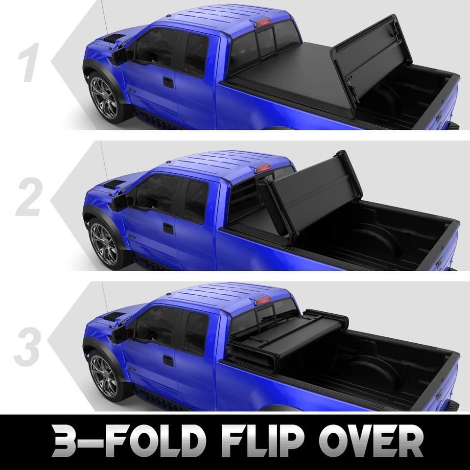 5 Feet Bed Truck Tonneau Cover For Nissan Frontier Suzuki Equator Soft 3-Fold - Image 3 of 4
