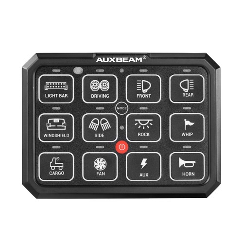 AUXBEAM RGB 12 GANG Switch Panel Relay System 12V/24V bluetooth Remote Control - Foto 10 di 12
