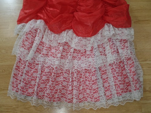 VESTIDO BELLE SUREÑO DE COLECCIÓN ROJO Y BLANCO EN CAPAS TALLA 3/4 GÓTICO, PUNK, EMO,Y2K, GRUNGE - Imagen 8 de 12