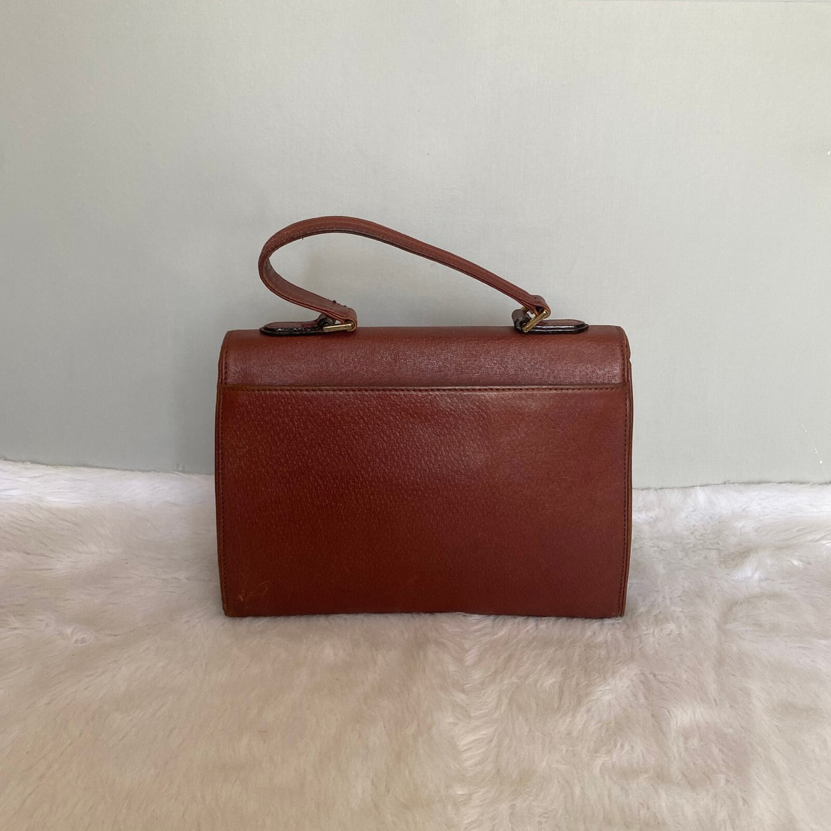 VALENTINO GARAVANI Vintage Brown Leather Top Handle Bag | eBay