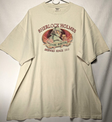 Oneita Color Wear Sherlock Holmes Dark Porter Beer T-Shirt Men's XXL Pre-Shrunk
