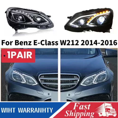 Pair LED Headlight For Benz E Class E211 W212 2014-16 Front DRL Turn Signal Lamp - Picture 1 of 20