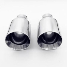Universal Exhaust Tips 2.25 Inlet 4 Out 7 Length Straight Cut Dual Wall 2pcs