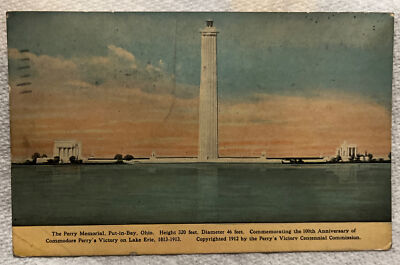 Authentic Vintage Postcard! The Perry Memorial! Put-In-Bay, Ohio! Oc1925