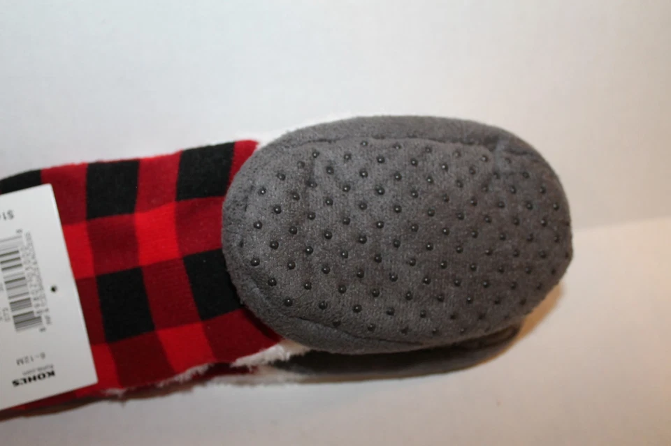 Jumping Frijoles Rojo Cuadros Oso Polar Zapatilla Calcetines Zapatillas Bebé Niño 6-12 Meses Foto 2 de 2