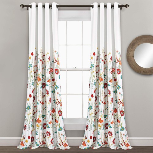 Lush Decor Clarissa Floral Light Filtering Window Curtain Panel Pair, 84" L x... - Picture 4 of 6