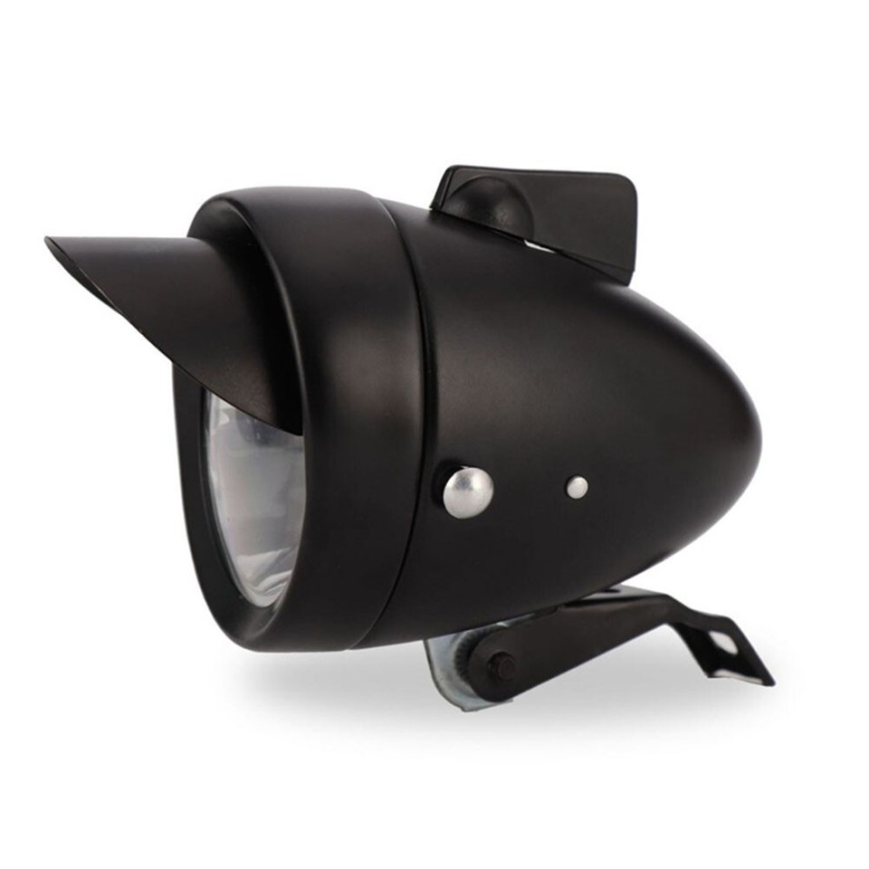 Retro Bike LED Headlamp with Chrome Metal Shell for Rough Outdoor