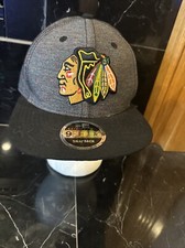Chicago Blackhawks SnapBack Hat Cap Mitchell & Ness NHL Hockey Black Gray Adjust