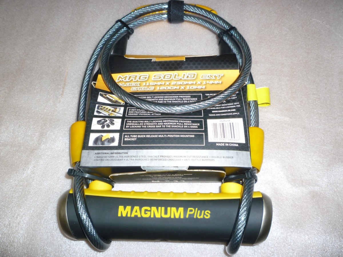 MAX SECURITY BICYCLE MOTOR BIKE SCOOTER U-LOCK 14mm WITH CABLE X 10mm